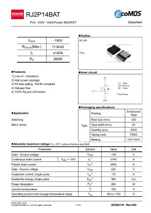 RJ2P14BAT 数据手册首页