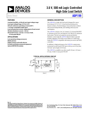 ADP199 数据手册首页