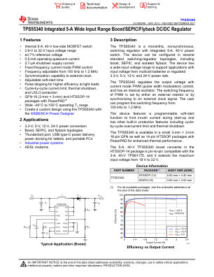 TPS55340 datasheet cover page