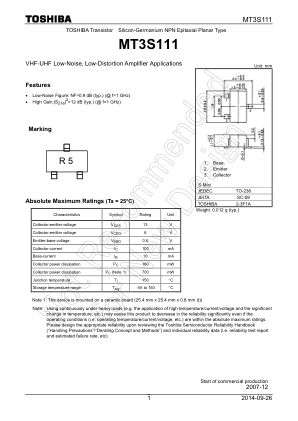 MT3S111 datasheet cover page