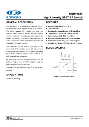 SGM72003 datasheet cover page