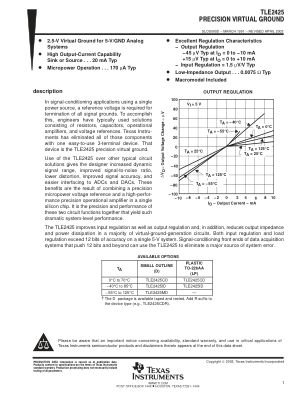 TLE2425 数据手册首页