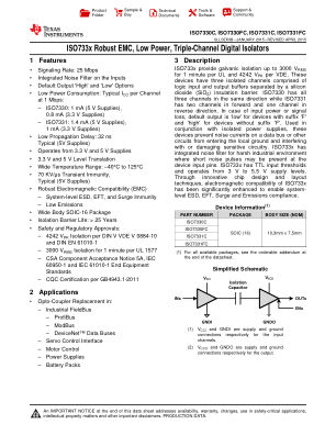 ISO7331FC 数据手册首页