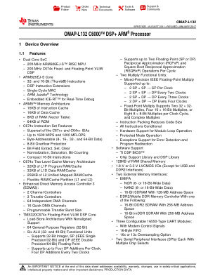 OMAP-L132 数据手册首页