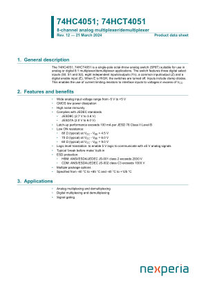 74HC4051BQ datasheet cover page
