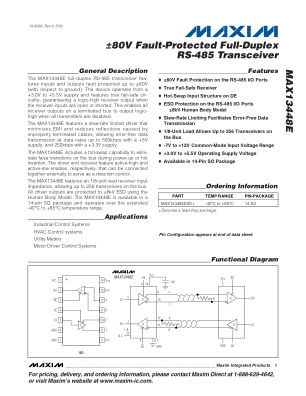 MAX13448E datasheet cover page