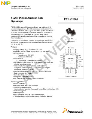 FXAS21000 datasheet cover page
