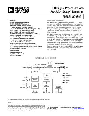 AD9891 数据手册首页