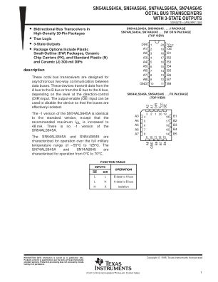 SN74AS645 数据手册首页