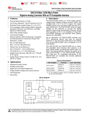 DAC101C085 数据手册首页