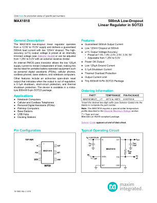 MAX1818 datasheet cover page