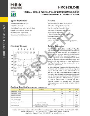 HMC953 datasheet cover page