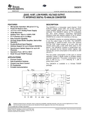 DAC8574 datasheet cover page