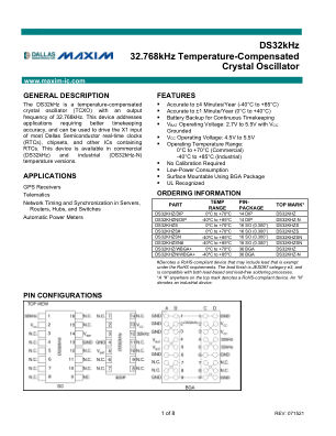 DS32KHZ datasheet cover page
