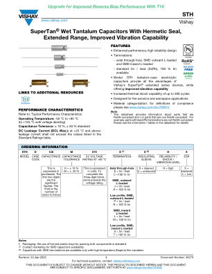 STH datasheet cover page