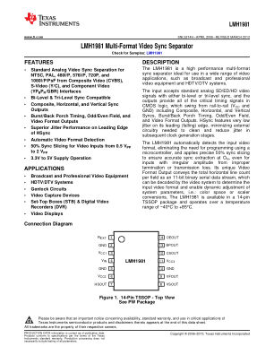 LMH1981 datasheet cover page