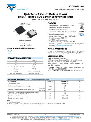 V20PWM12C datasheet cover page