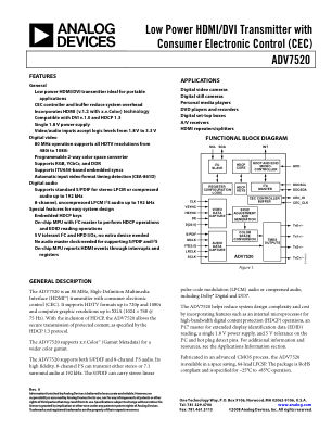 ADV7520 数据手册首页