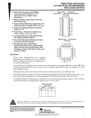 SN74LVTZ244 数据手册首页