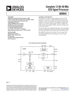 AD9945 datasheet cover page