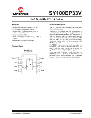 SY100EP33VKG-TR datasheet cover page