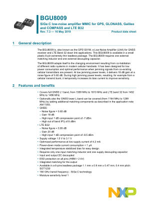 BGU8009 datasheet cover page