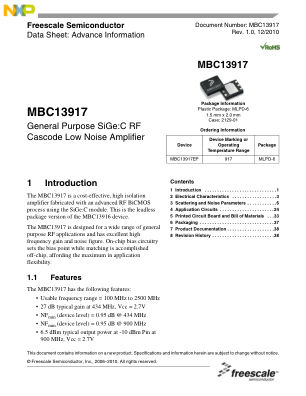 MBC13917 数据手册首页