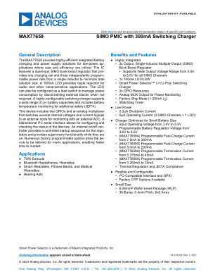 MAX77659 datasheet cover page