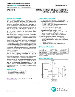 MAX16818 datasheet cover page