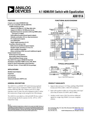 AD8191A 数据手册首页