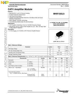 MHW1353LA datasheet cover page