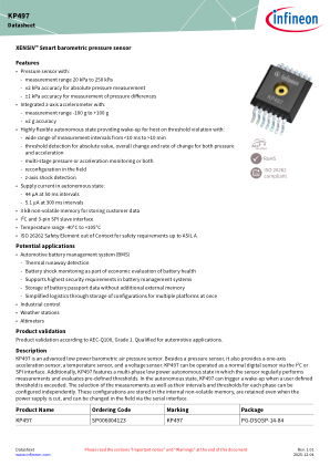 KP497 datasheet cover page