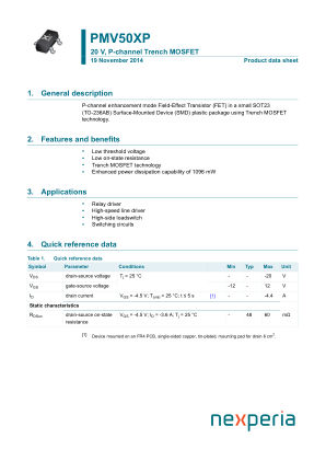 PMV50XPR datasheet cover page