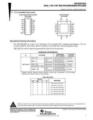 SN74CBT3253 数据手册首页