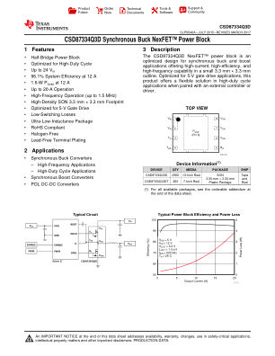 CSD87334Q3D 数据手册首页