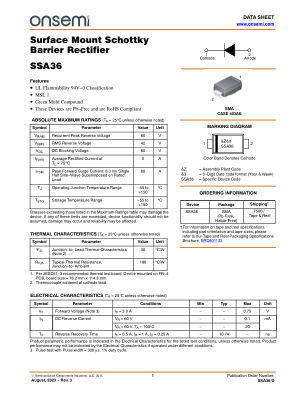 SSA36 datasheet cover page
