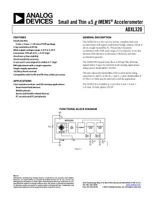 ADXL320 数据手册首页