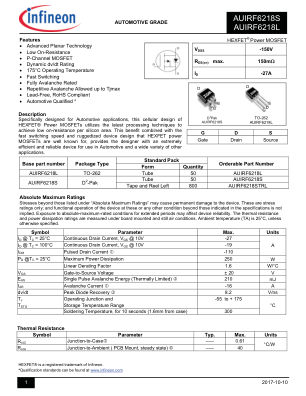 AUIRF6218S datasheet cover page