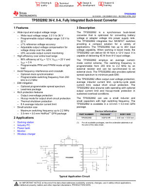 TPS552892 datasheet cover page