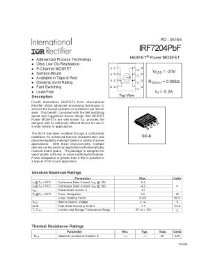 IRF7204 datasheet cover page