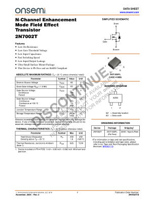 2N7002T datasheet cover page