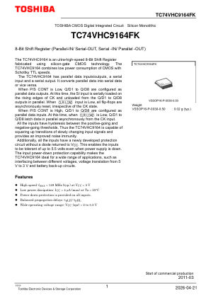 TC74VHC9164FK datasheet cover page