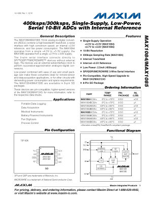 MAX1084-MAX1085B 数据手册首页