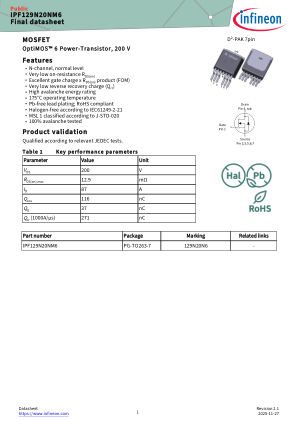 IPF129N20NM6 数据手册首页