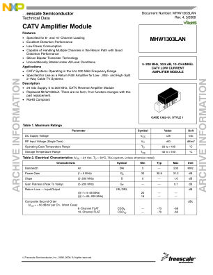 MHW1303LAN datasheet cover page