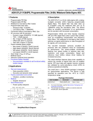 ADS127L21 datasheet cover page