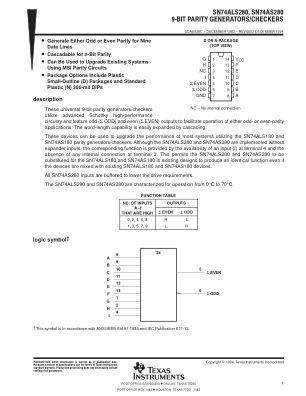 SN74AS280 数据手册首页