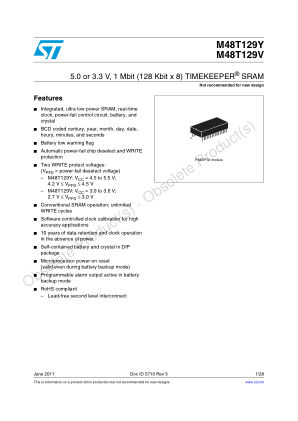 M48T129V 数据手册首页