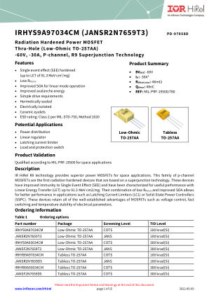 IRHYS9A97034CM datasheet cover page