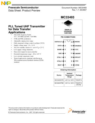 MC33493 数据手册首页